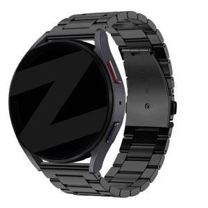 Steel Strap 'Classic', black, on a watch, 3/4 front view