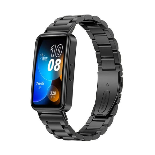 Steel Strap, black, on a watch, 3/4 front view