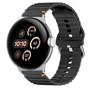 Google Pixel Watch 3 - 45mm wave siliconen bandje (zwart)