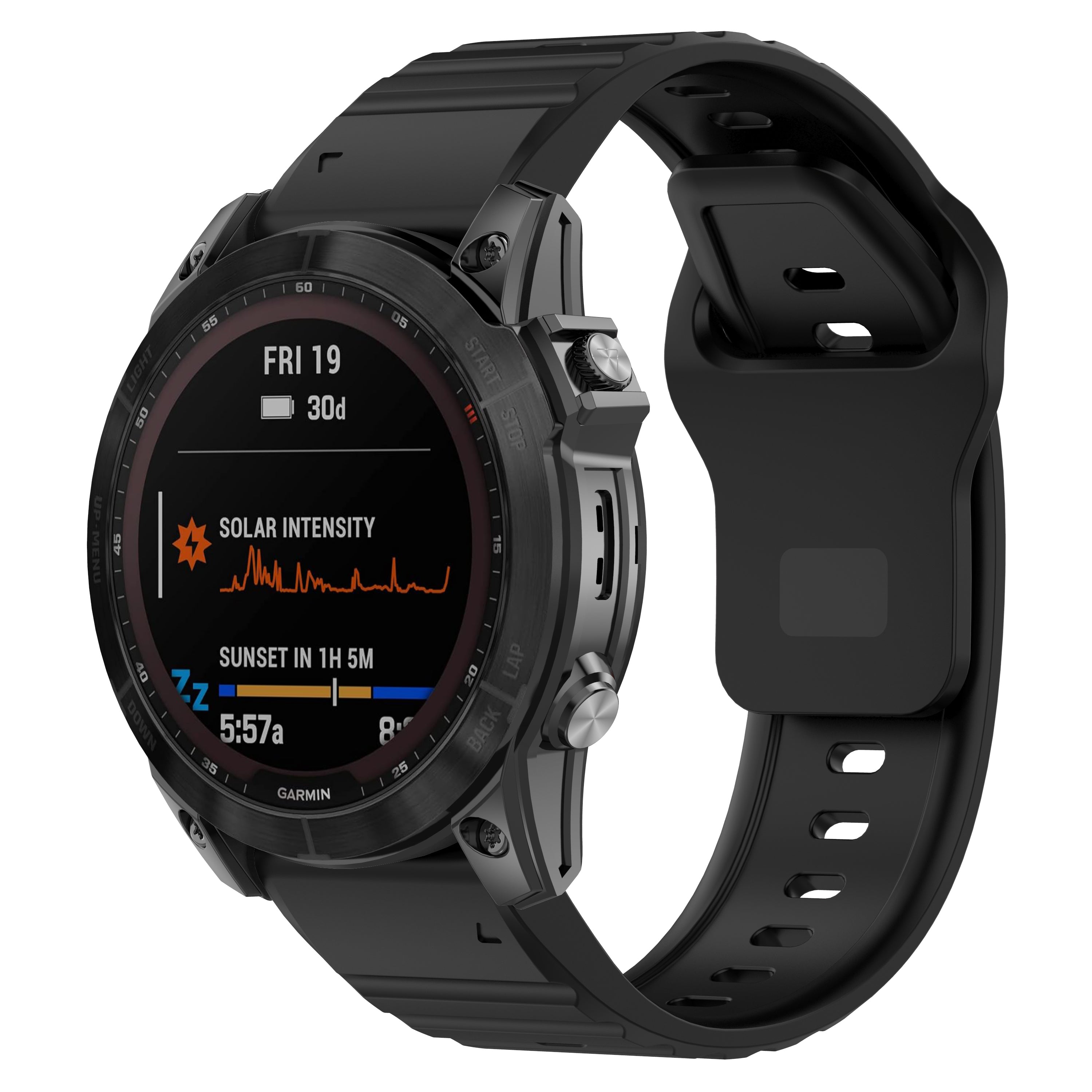 Garmin MARQ outdoor siliconen band (zwart)