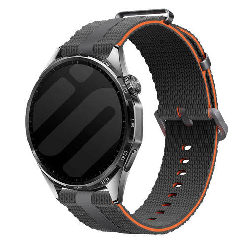 Amazfit Active Silicone Active Strap (Dark Grey/Orange)