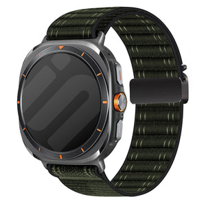 Samsung Galaxy Watch Ultra Wave Nylon Strap with P-buckle (Green)