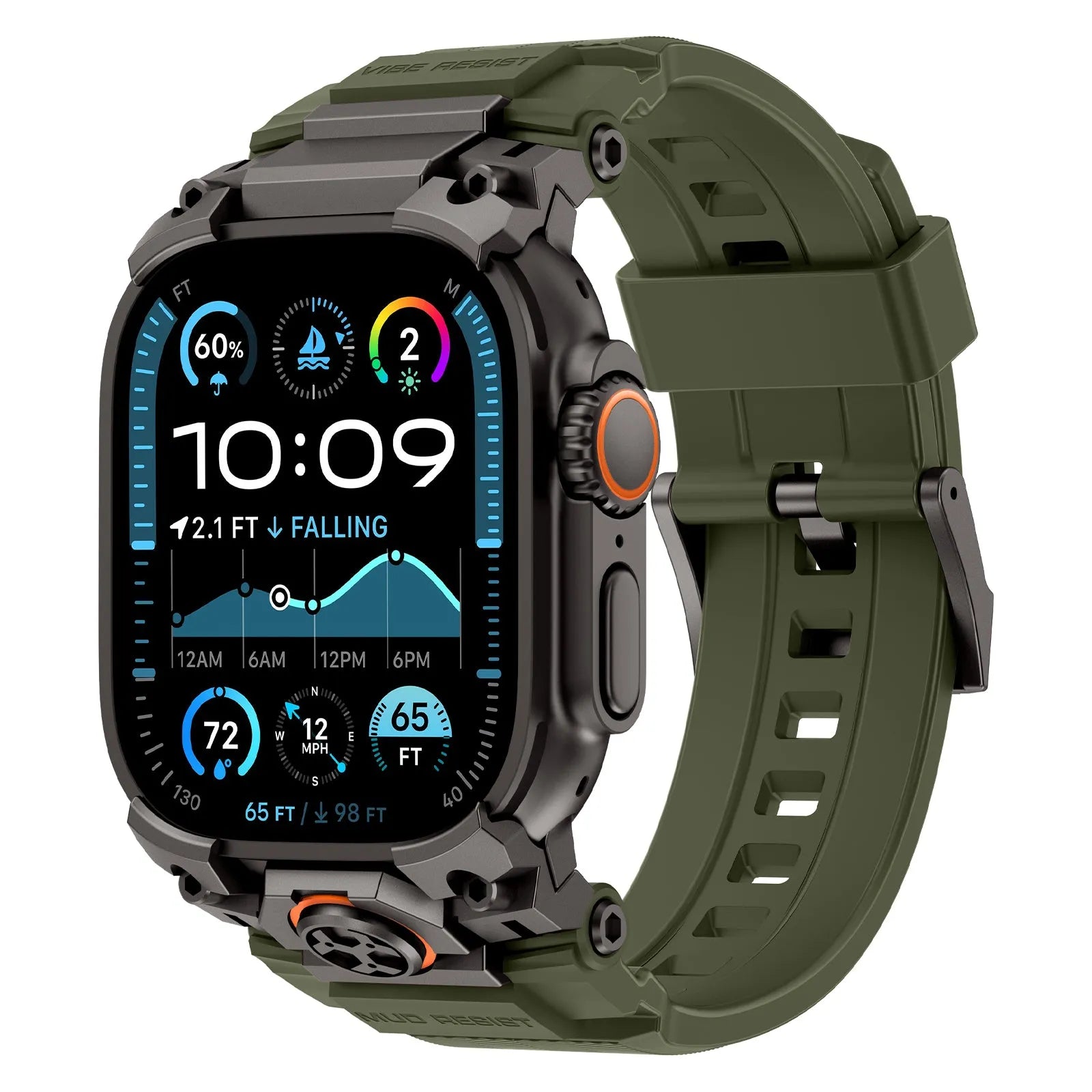 Apple Watch 'Four Claw' siliconen band (groen)