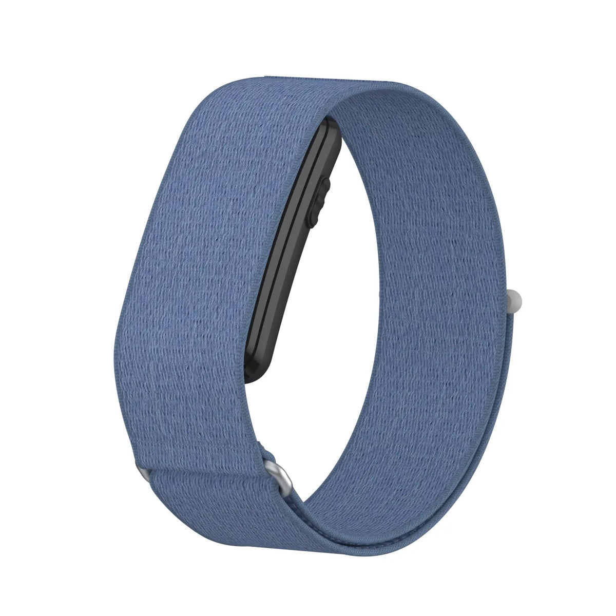 Nylon Strap, blue, on a watch, 3/4 front view