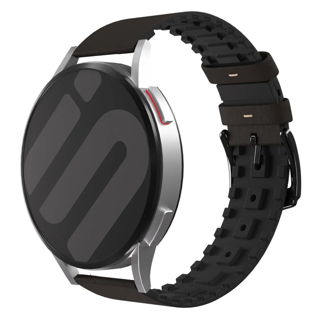 Amazfit Bip U (Pro) siliconen/leren bandje (bruin)
