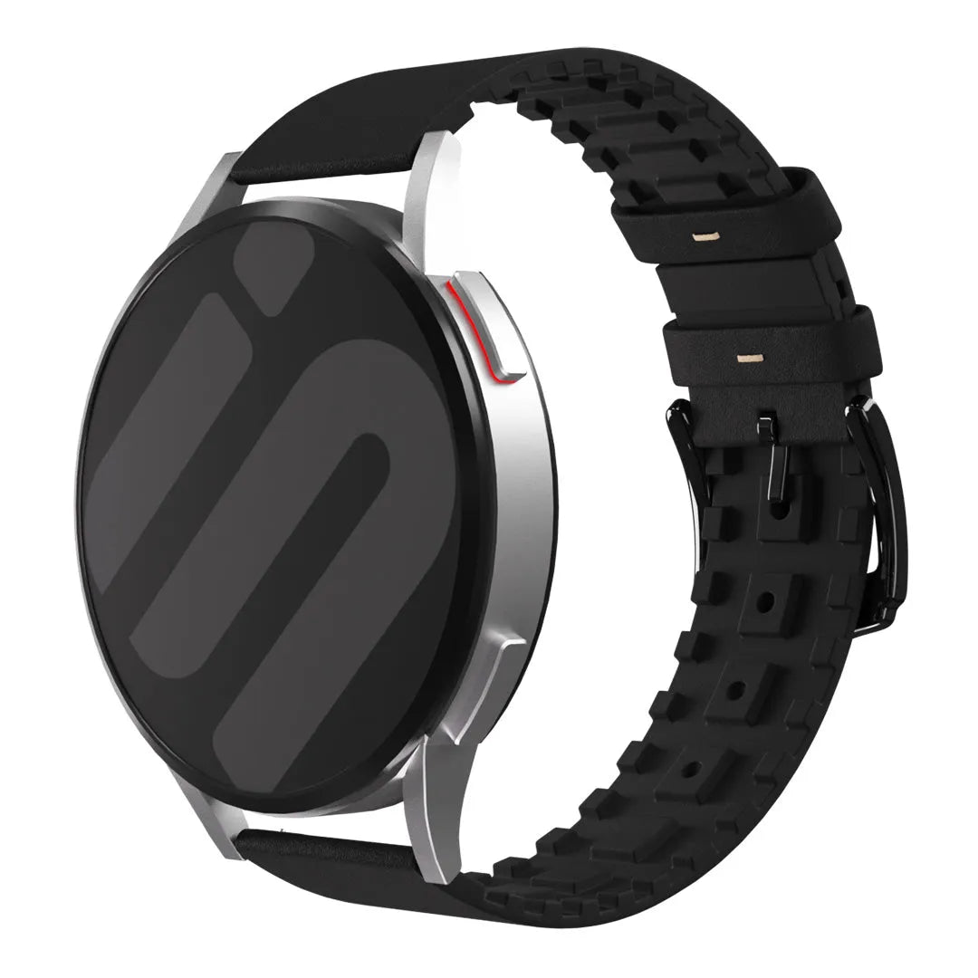 Amazfit Bip U (Pro) siliconen/leren bandje (zwart)