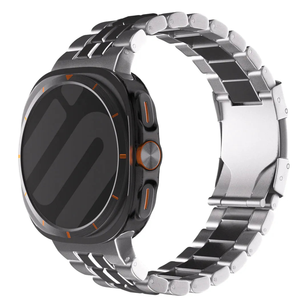 Samsung Galaxy Watch Ultra 2 square' titanium band (zilver)