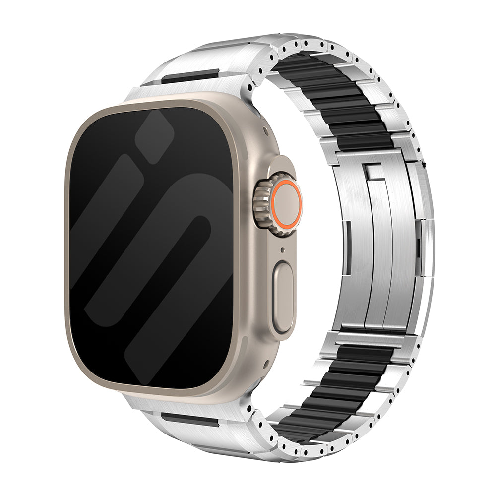 Apple Watch stalen hybrid band (titanium/zwart)