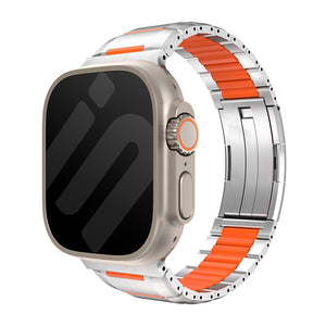 Apple Watch stalen hybrid band (titanium/oranje)