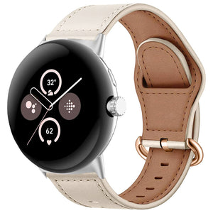 Google Pixel Watch 4 - 41mm leren gesp band (beige)