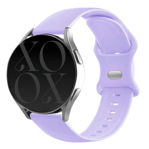 Silicone Strap, lilac, on a watch, 3/4 front view