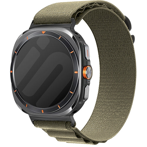 Samsung Galaxy Watch Ultra 2 Alpine nylon bandje (olijfgroen)