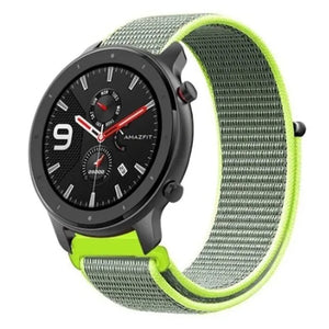 Nylon Strap, fluorescent, on a watch, 3/4 front view