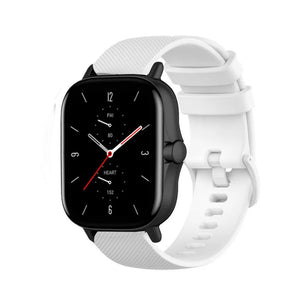 Premium Silicone Strap, white, on a watch, 3/4 front view