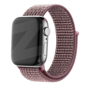 Nylon Strap 'Classic', lavender, on a watch, 3/4 front view