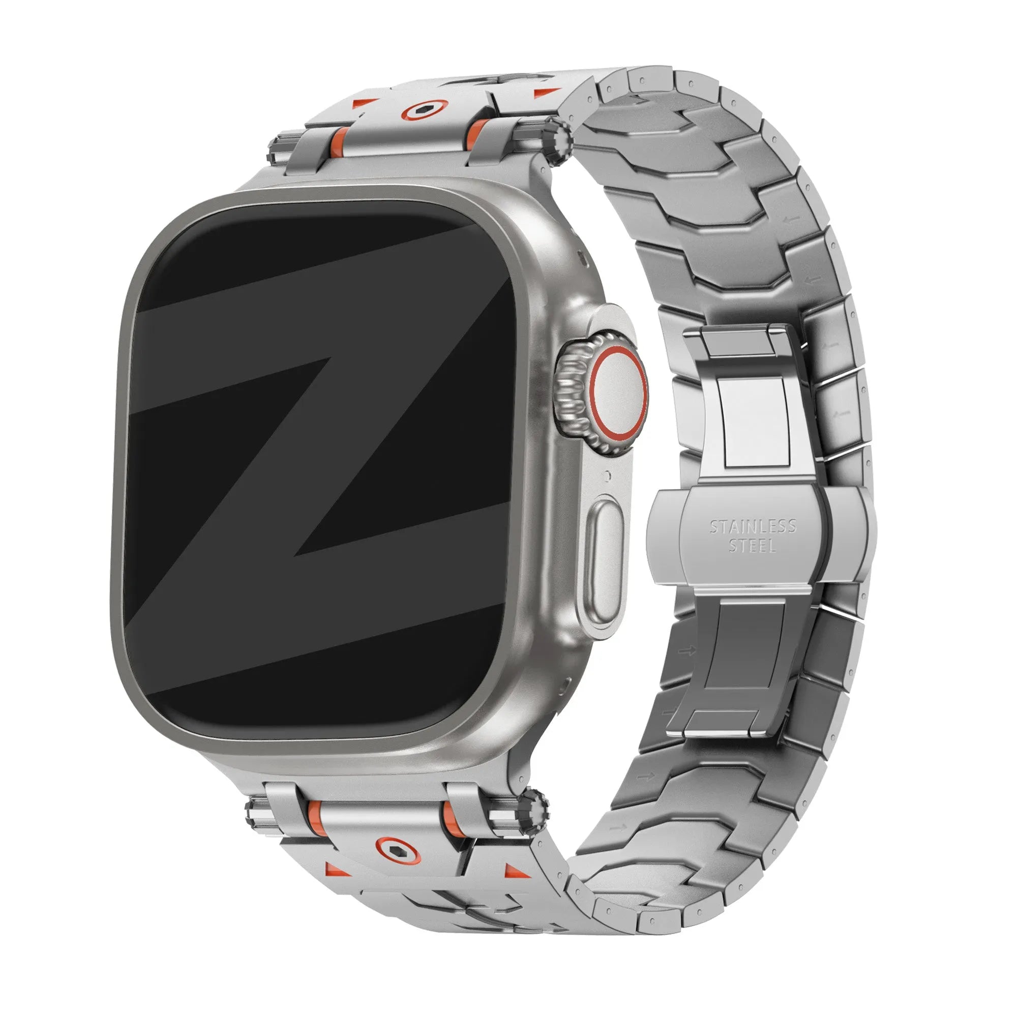 Bandz Apple Watch metalen grain band 'Deluxe' (zilver)