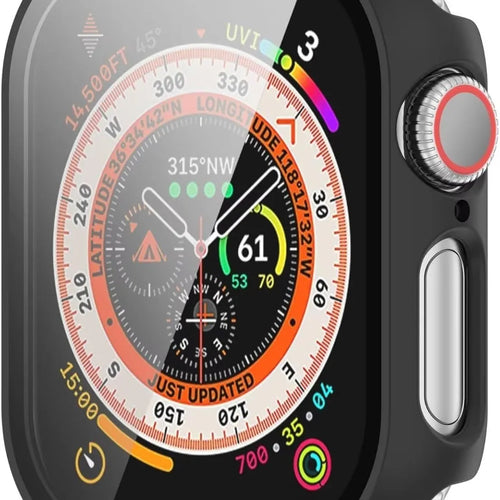 Apple Watch PC hard case met glas (zwart)