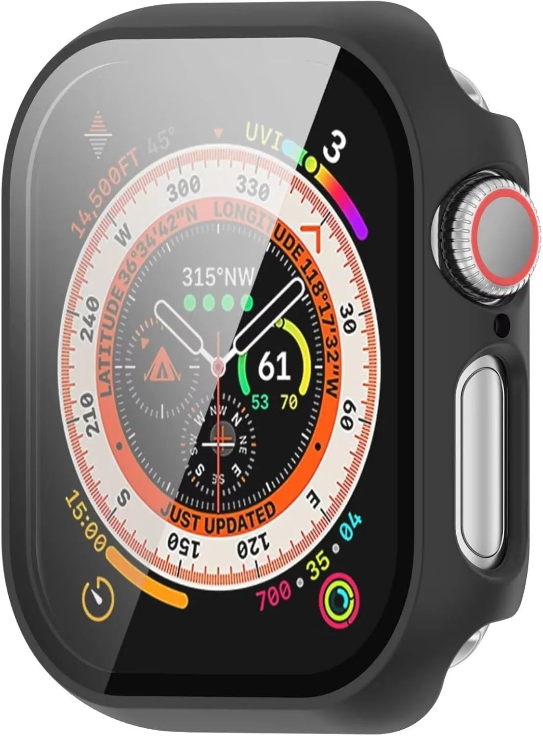 Apple Watch PC hard case met glas (zwart)