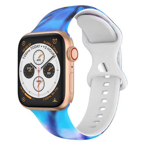 Print Silicone Strap, on a watch, 3/4 front view