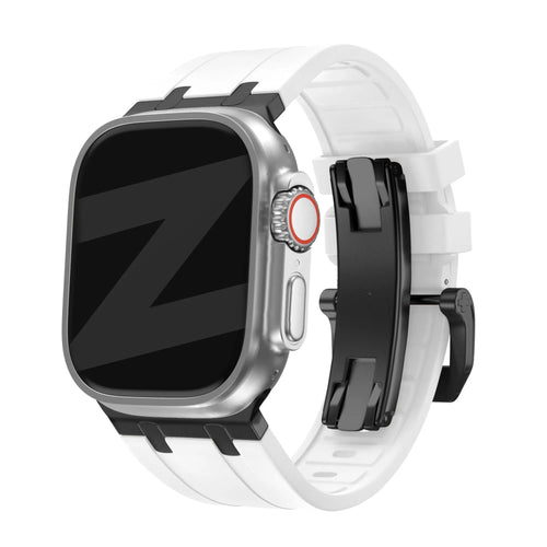 Silicone Strap 'Luxe Liquid', on a watch, 3/4 front view