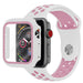 Apple Watch sport band + TPU case (wit/roze)