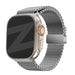 Bandz Apple Watch Ultra Milanese loop band met P-buckle (zilver)