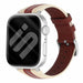 Apple Watch slim hybrid leren band (beige/rood)