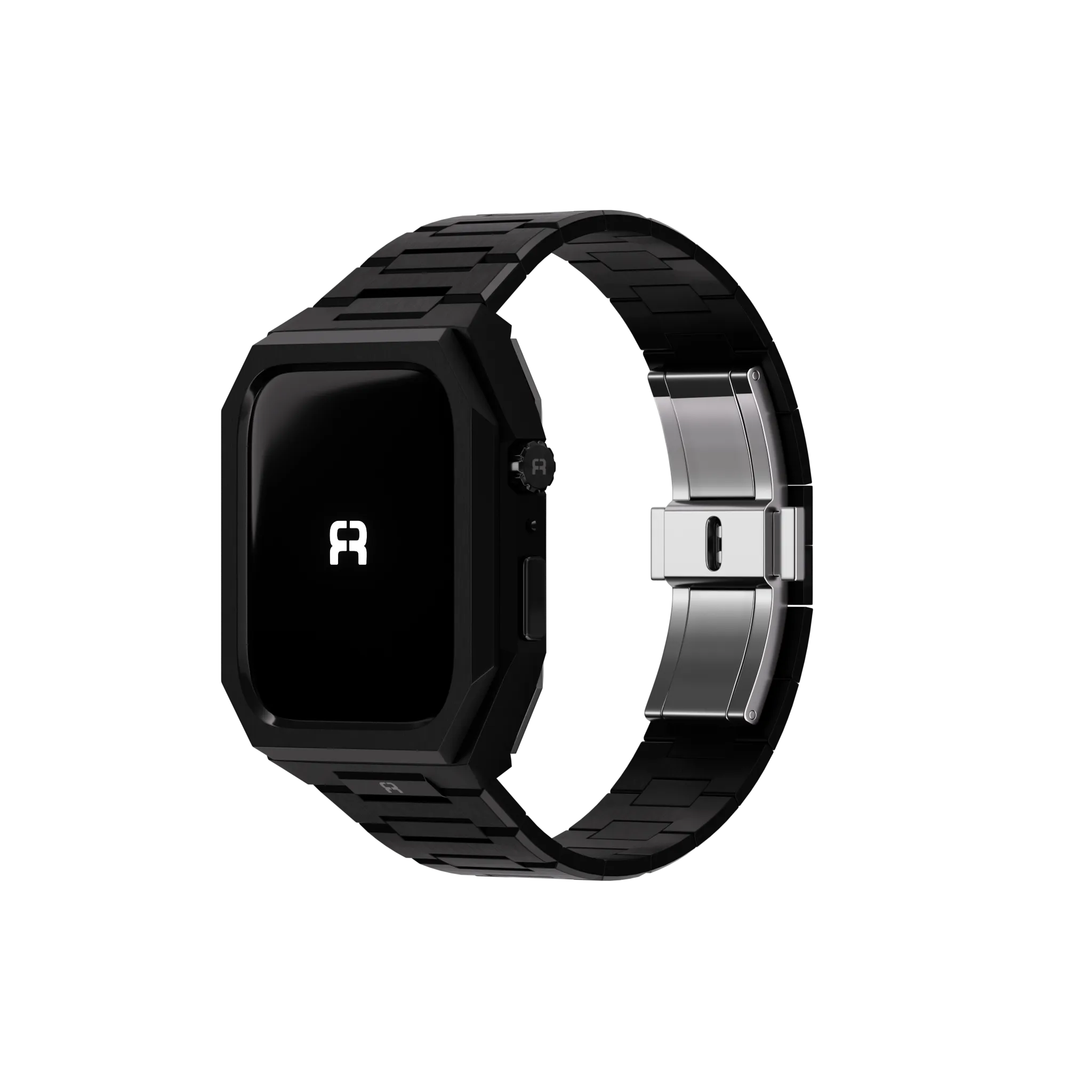 Reqior Apple Watch 45mm Case with Steel Strap 'Nautilus' (Black)
