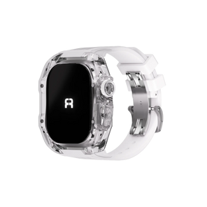 Reqior Apple Watch 45mm polymer case met rubberen band (transparant)