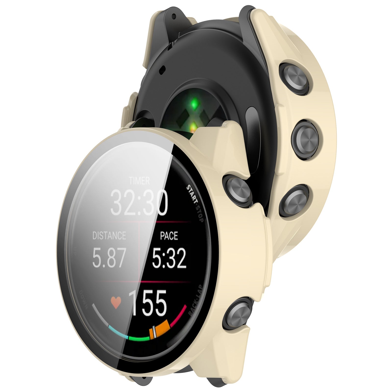 Garmin Forerunner 570 - 42mm hard case met glas (beige)