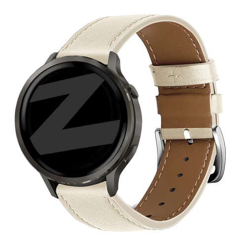 Bandz Garmin Vivomove Luxe lederen band 'Deluxe' (beige)