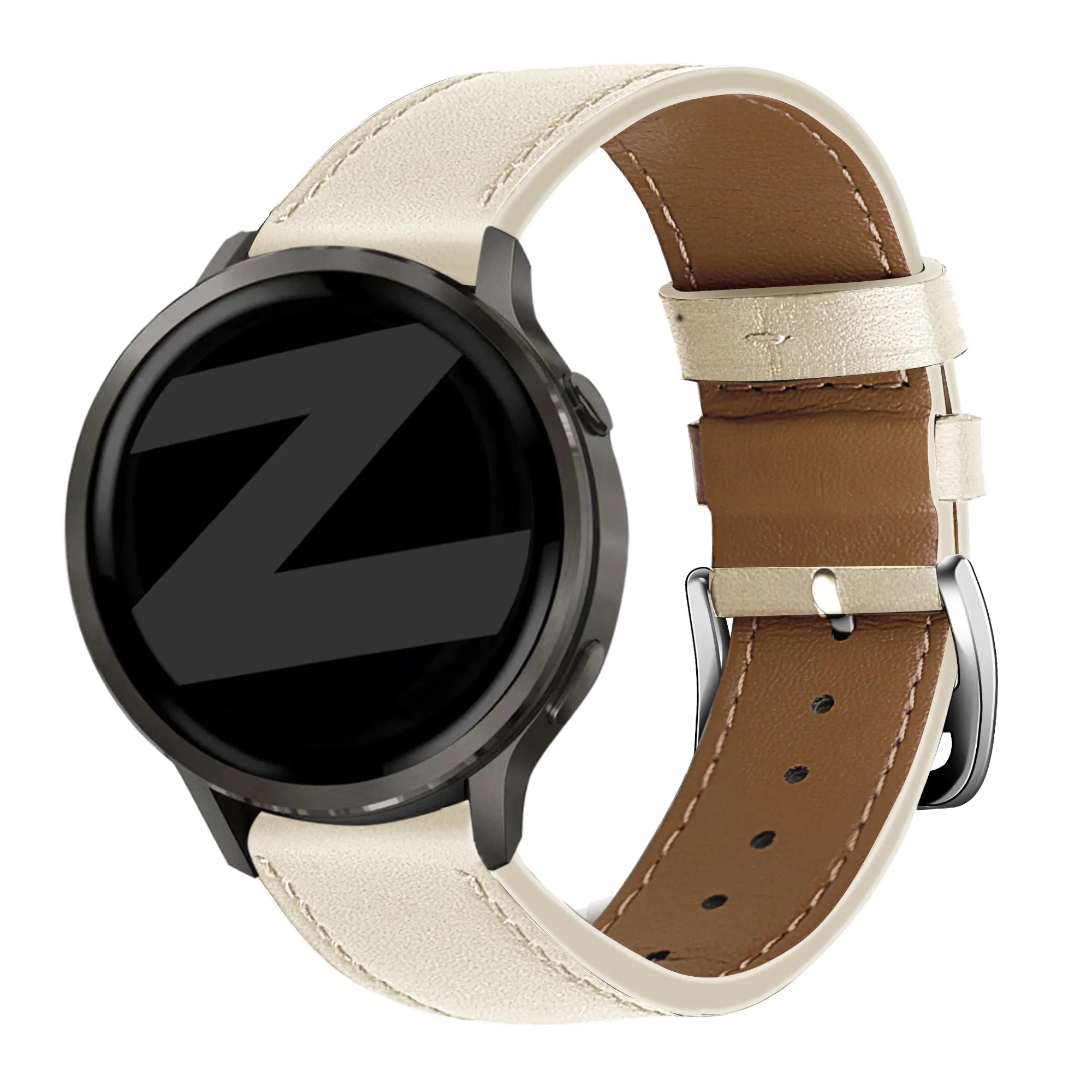 Bandz Garmin Vivomove Luxe lederen band 'Deluxe' (beige)