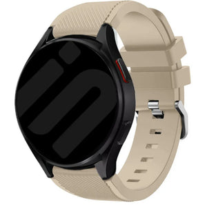 Twill Silicone Strap, beige, on a watch, 3/4 front view