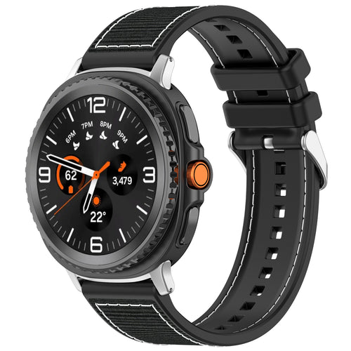 Samsung Galaxy Watch 9 - 40mm nylon hybrid bandje (zwart)
