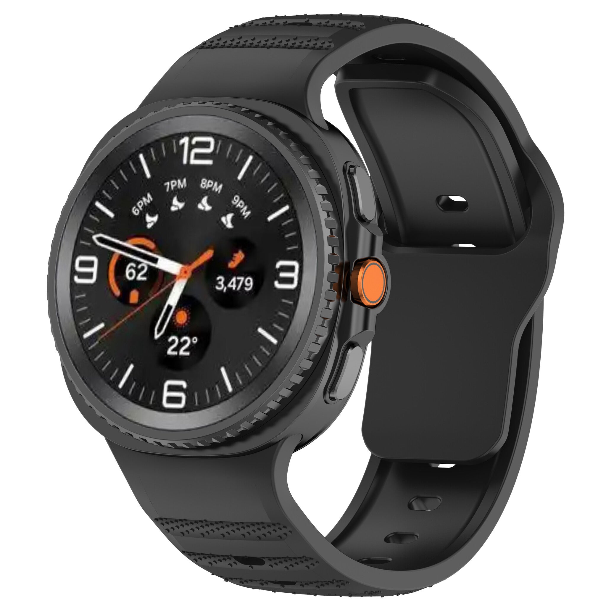Samsung Galaxy Watch 9 - 44mm outdoor siliconen bandje (zwart)