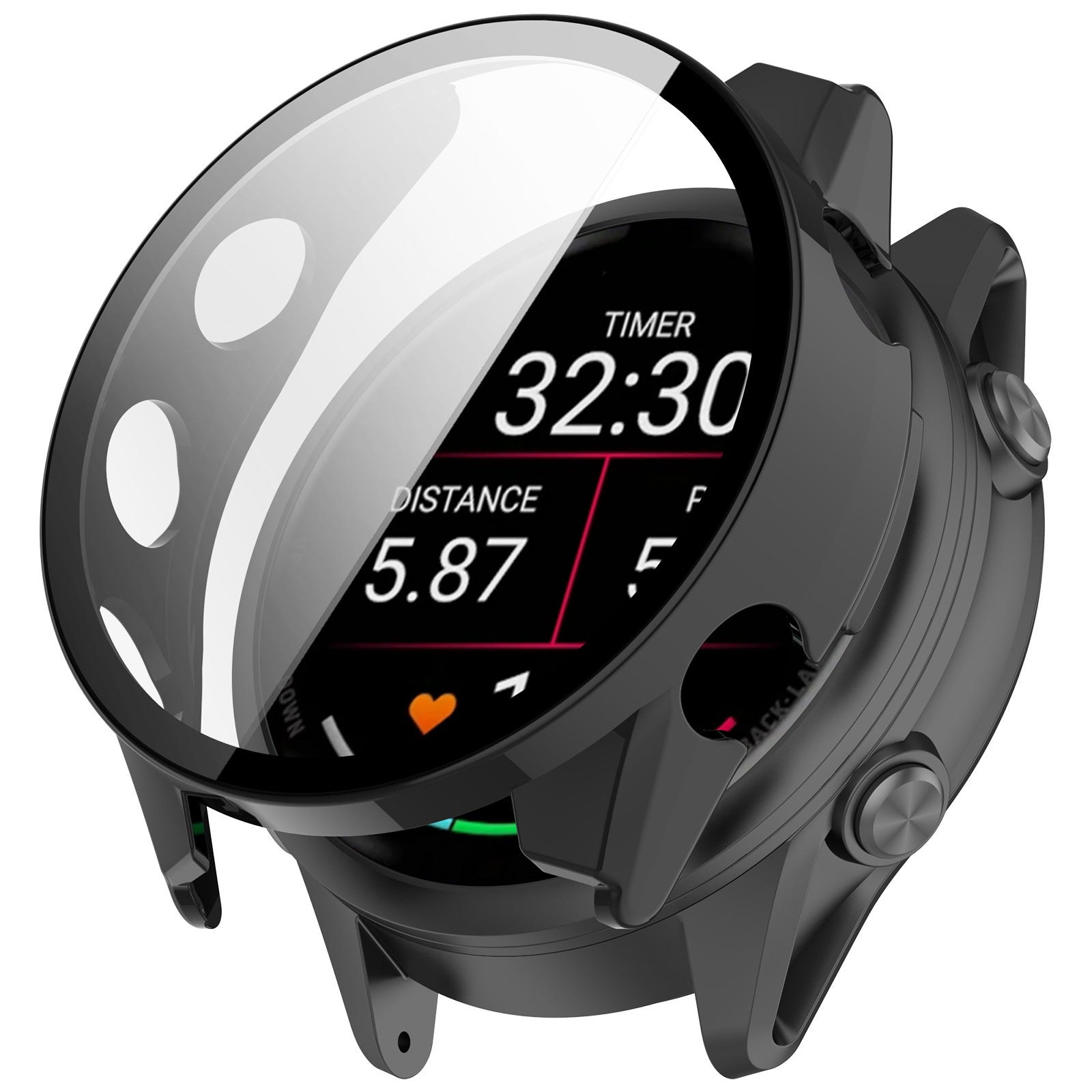 Garmin Forerunner 970 hard case met glas (zwart)