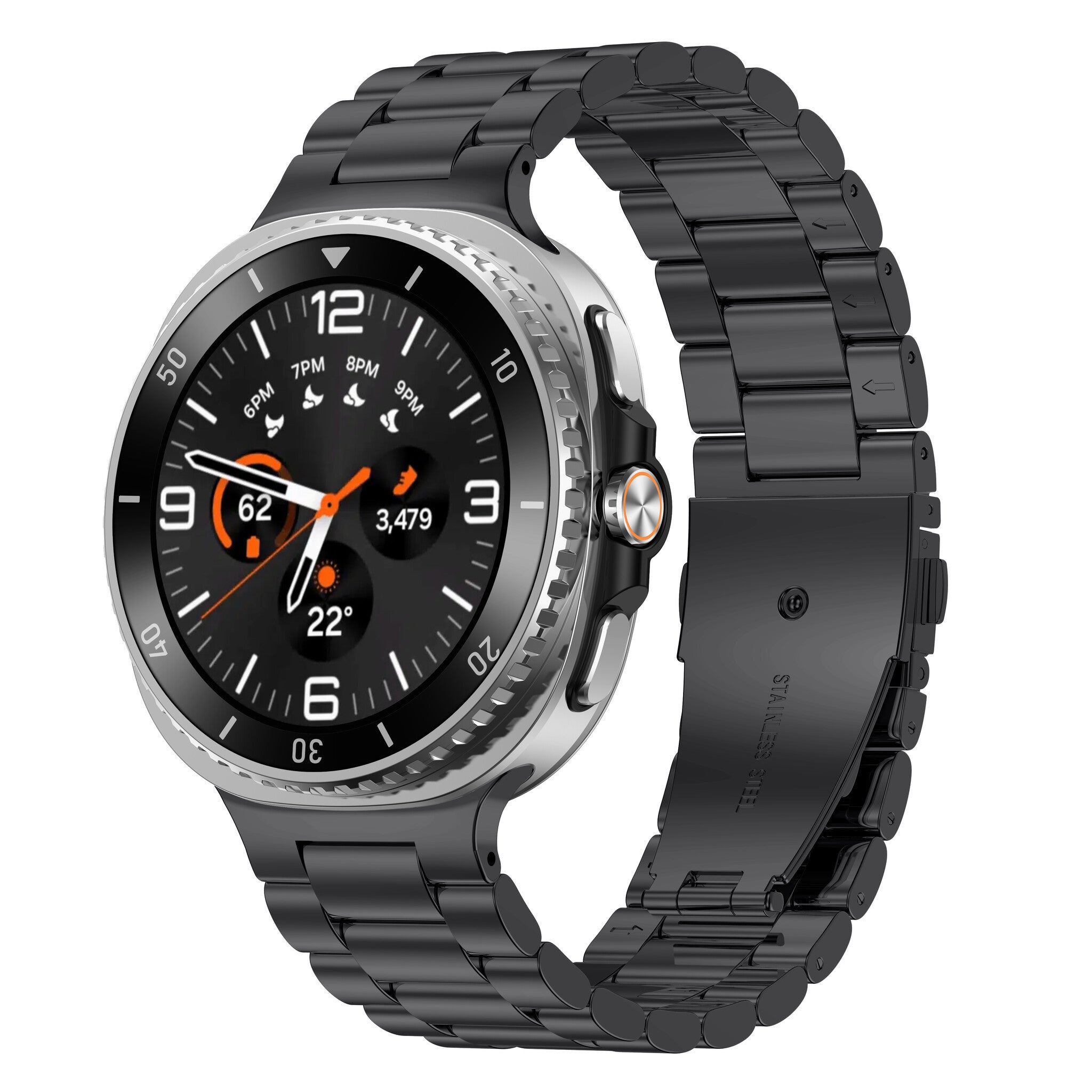 Samsung Galaxy Watch 9 - 44mm stalen band (zwart)