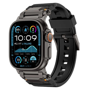 Apple Watch 'Adventurer' siliconen band (zwart met zwart)