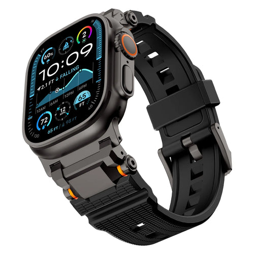 Apple Watch 'Adventurer' siliconen band (zwart met zwart)