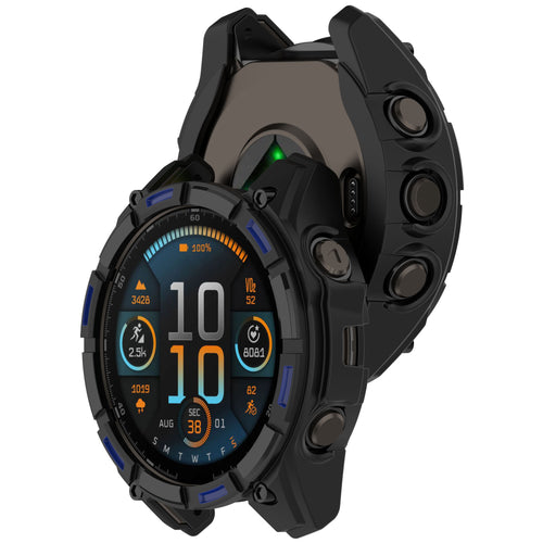 Garmin Quatix 8 - 51mm Rugged TPU case (zwart/blauw)