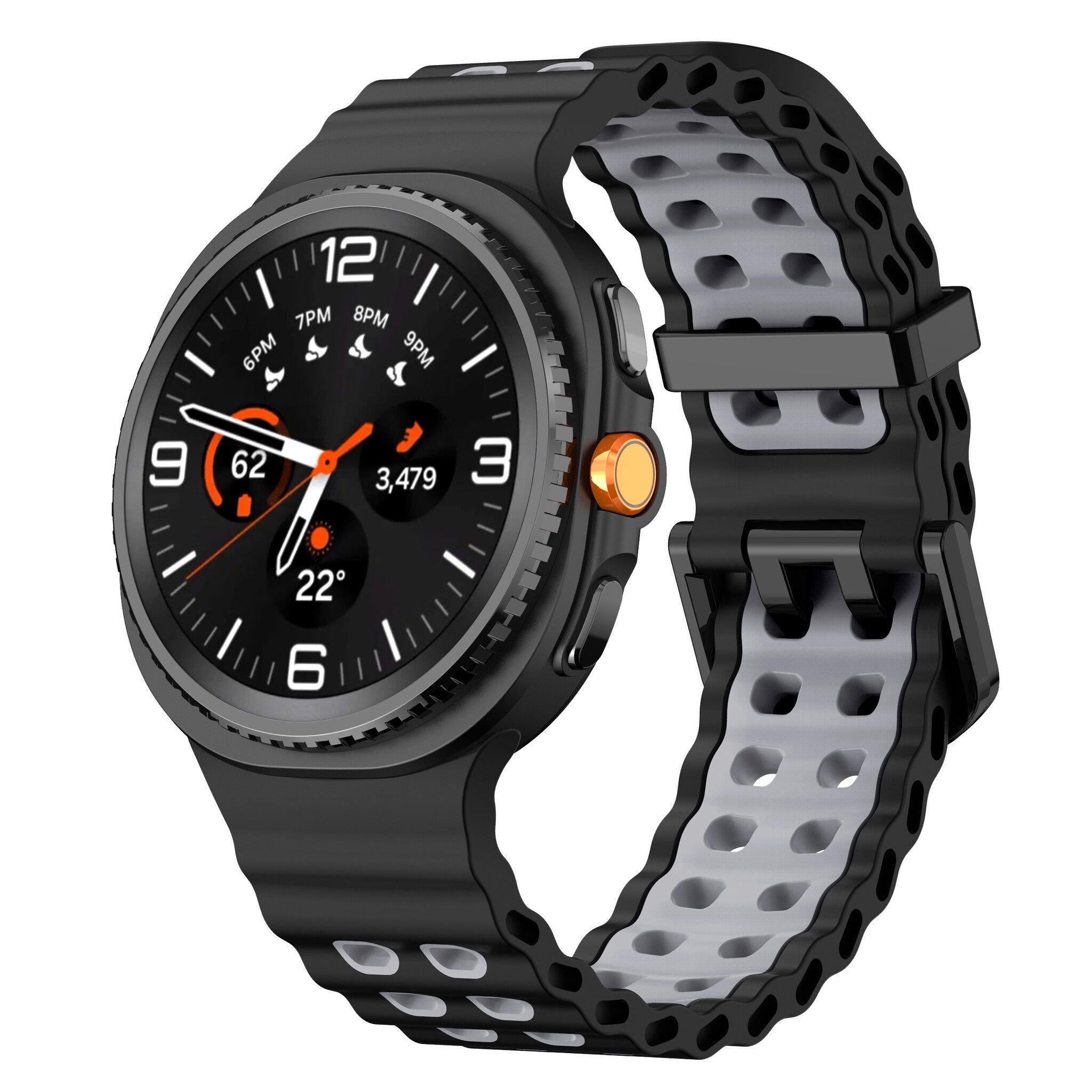Samsung Galaxy Watch 9 - 44mm Ocean bandje (zwart/grijs)