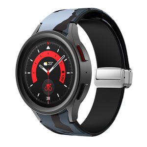 Silicone Magnetic Patterned Strap, on a watch, 3/4 front view