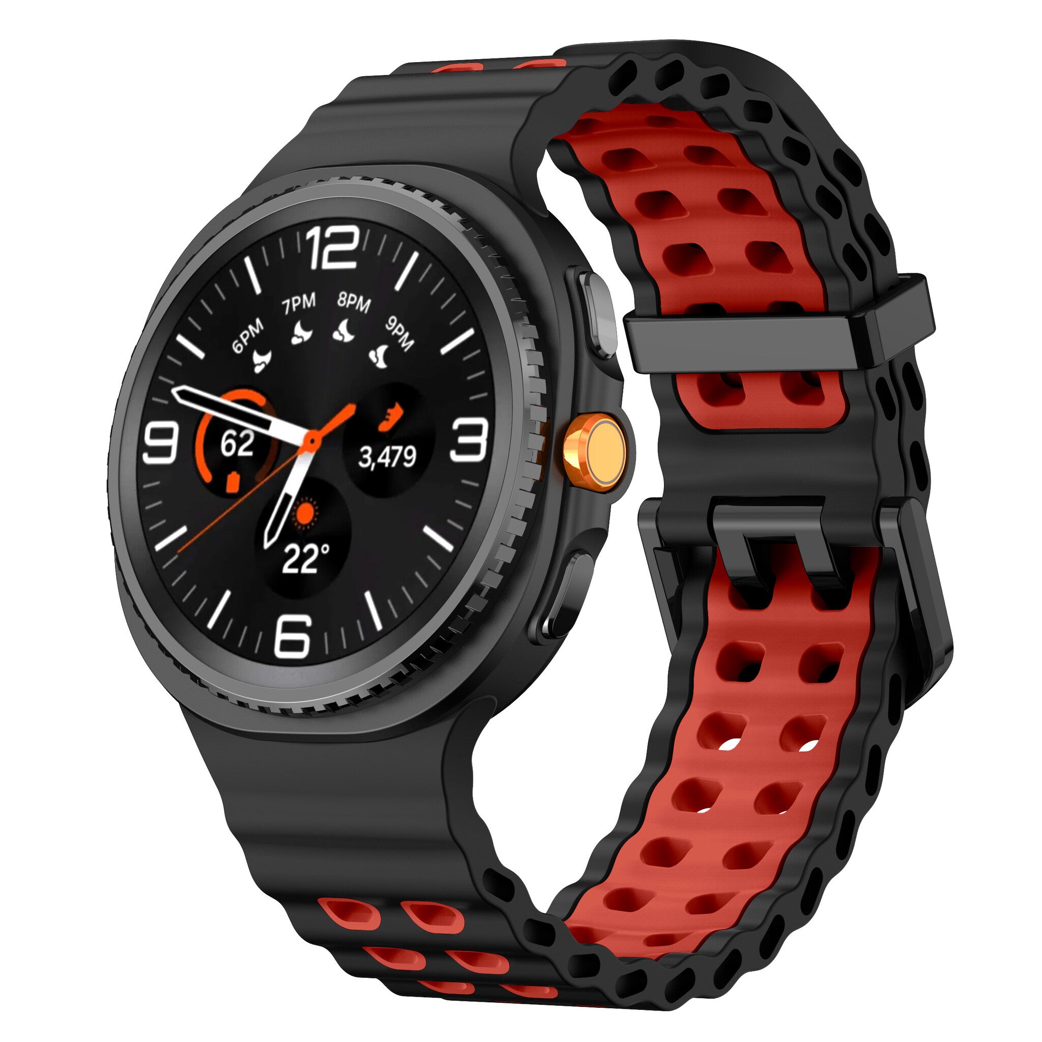 Samsung Galaxy Watch 9 - 44mm Ocean bandje (zwart/rood)