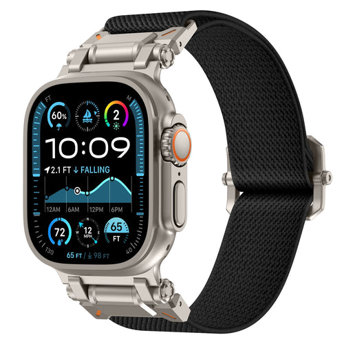 Apple Watch Ultra Polyester Explorer Strap (Black with Titanium)