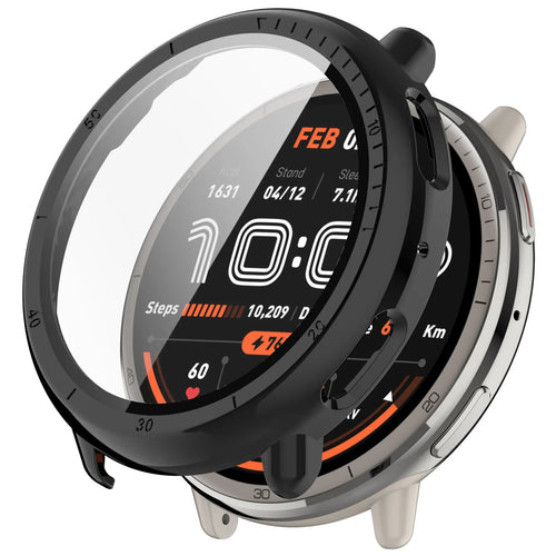 Amazfit Active 2 PC case met glas (zwart)