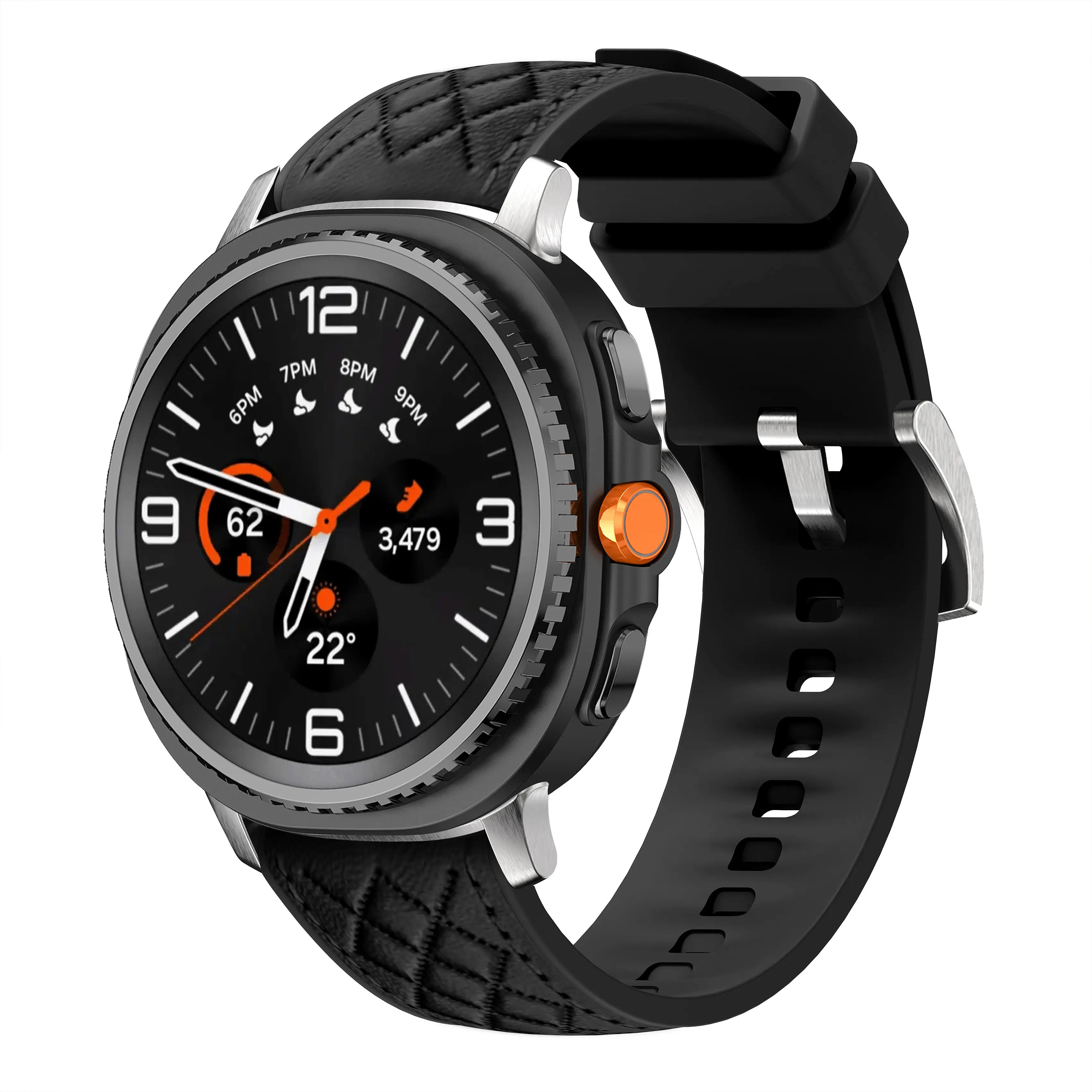 Samsung Galaxy Watch 9 - 40mm diamond hybrid leren band (zwart)