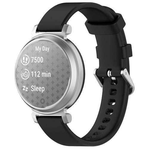 Pebble Round 2 - 14mm siliconen classic bandje (zwart)