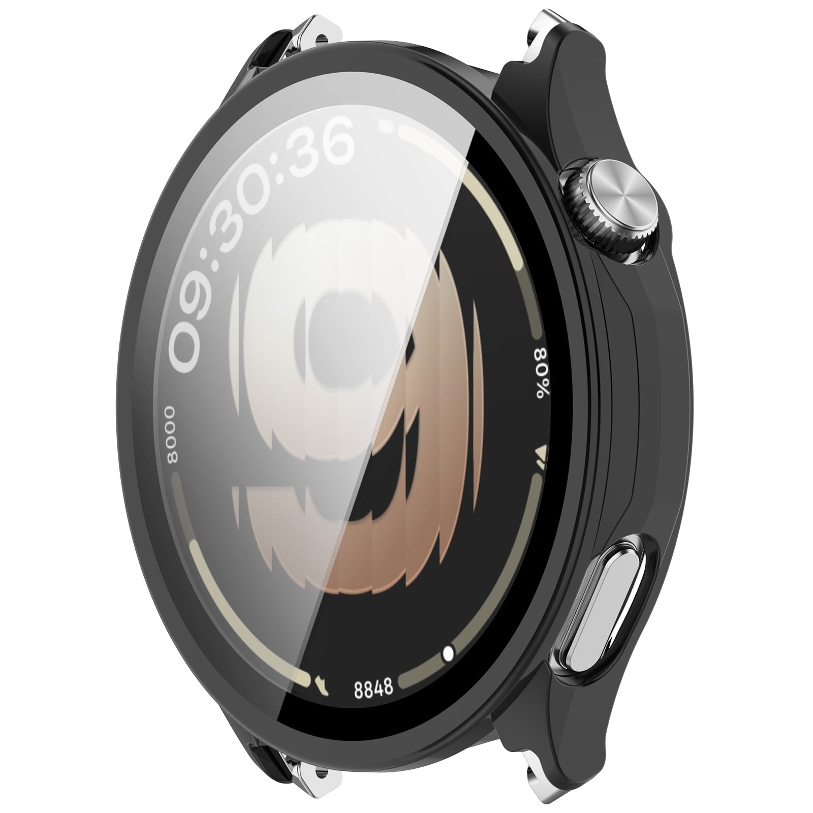 Oppo Watch S hard case met glas (zwart)