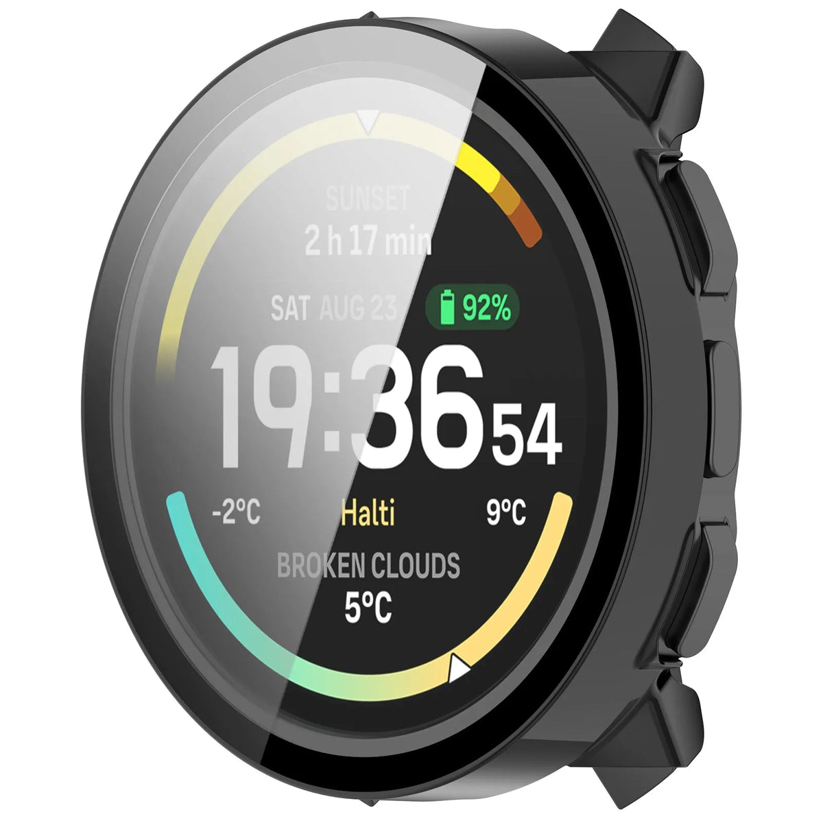 Suunto Vertical 2 PC case met glas (zwart)