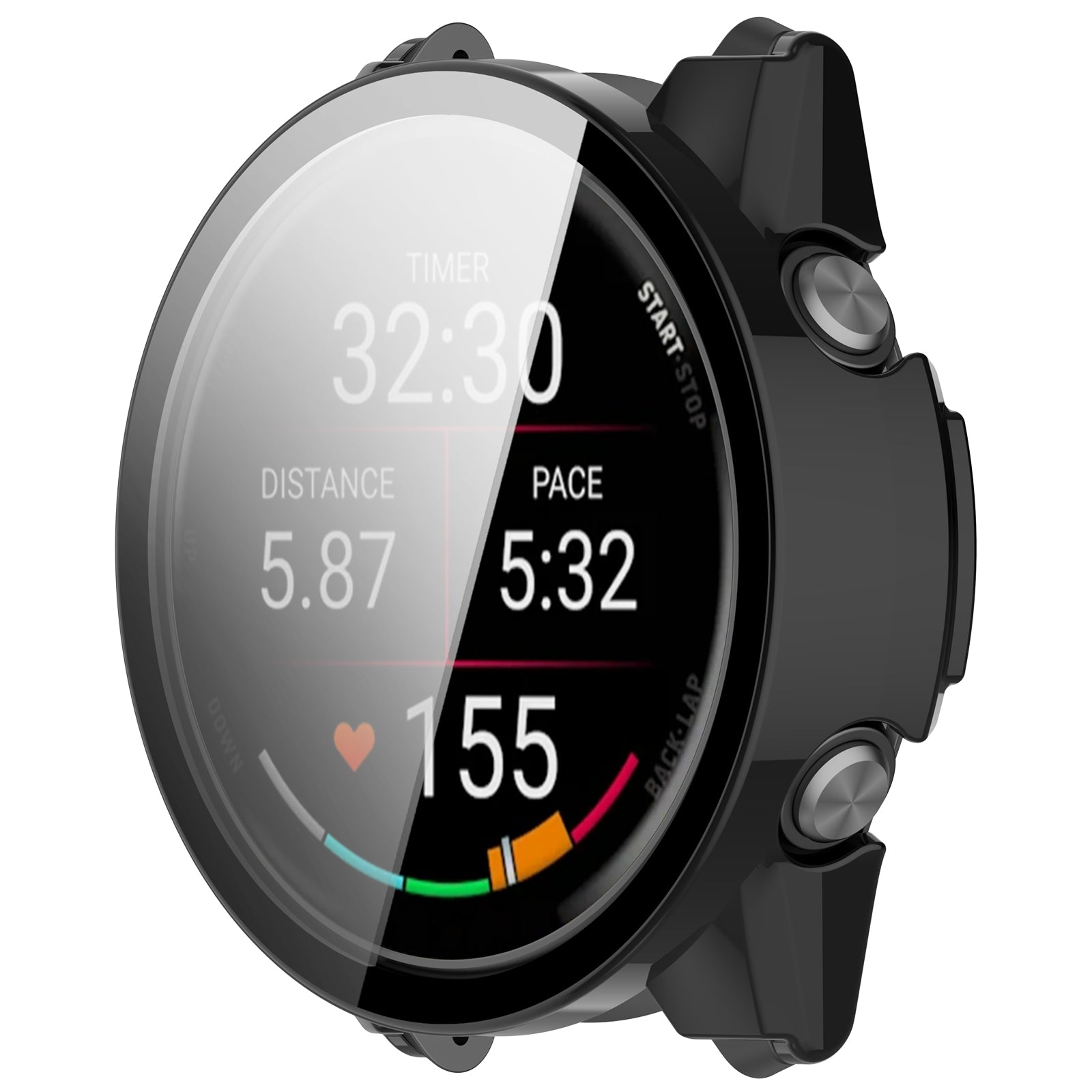 Garmin Forerunner 70 hard case met glas (zwart)